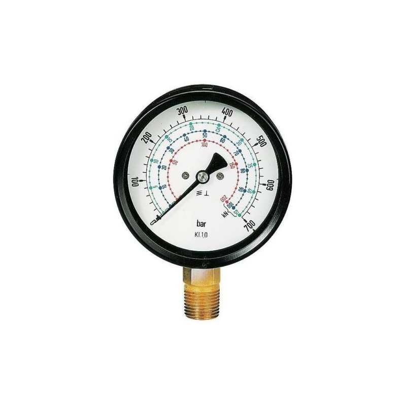 Manometerglas m. Schleppzeiger 100 mm Durchmesser - Manometerglas mit Schleppzeiger