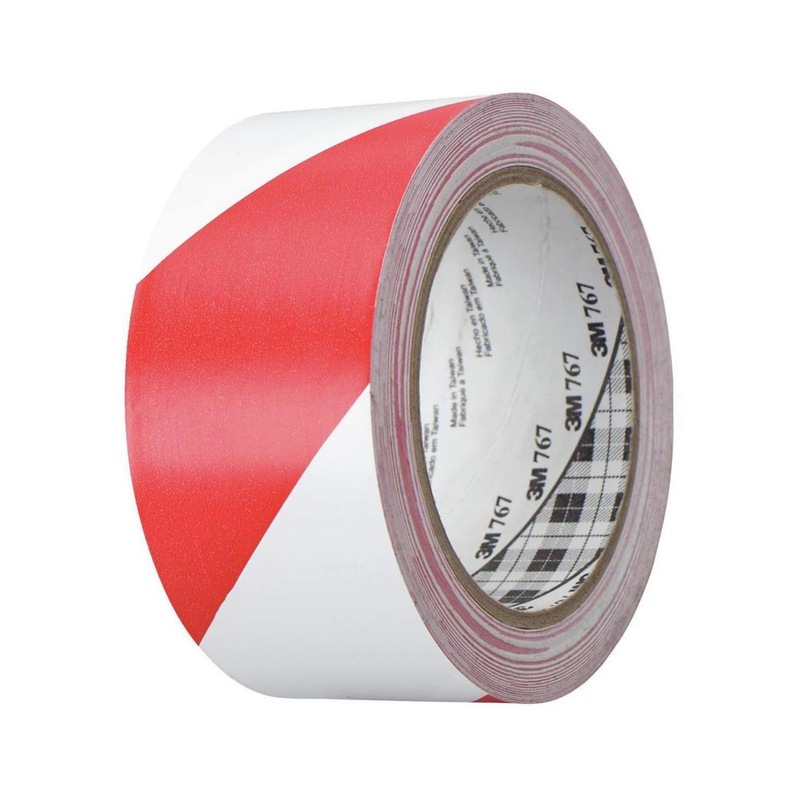3M 766i reflective tape, colour: red/white, 50 mmx50 m - Reflective tape adhesive