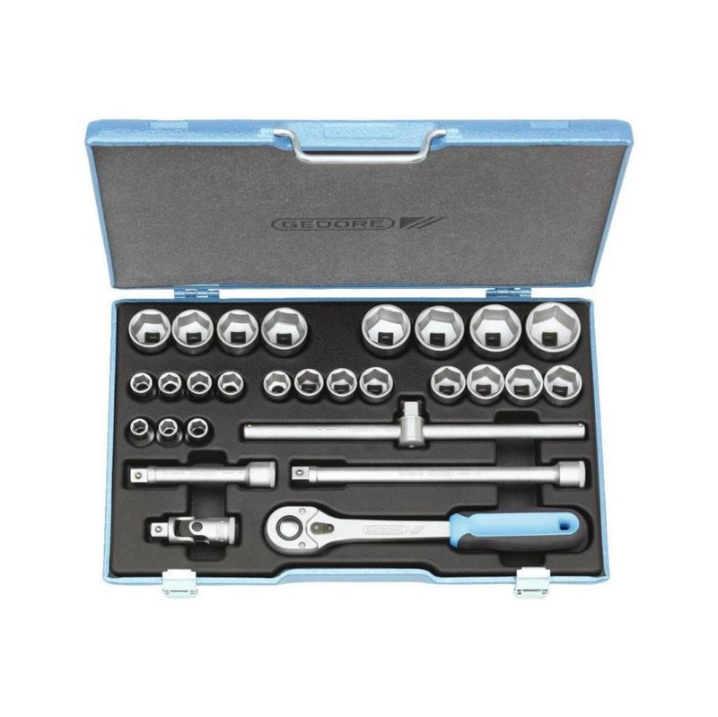 GEDORE Socket wrench set, 28 pieces HAHN+KOLB