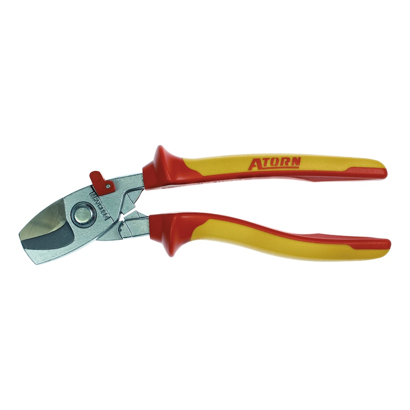 ATORN VDE 电缆剪，220 mm，镀铬头，双组份把手 - VDE 电缆剪，符合人体工学的凹心型