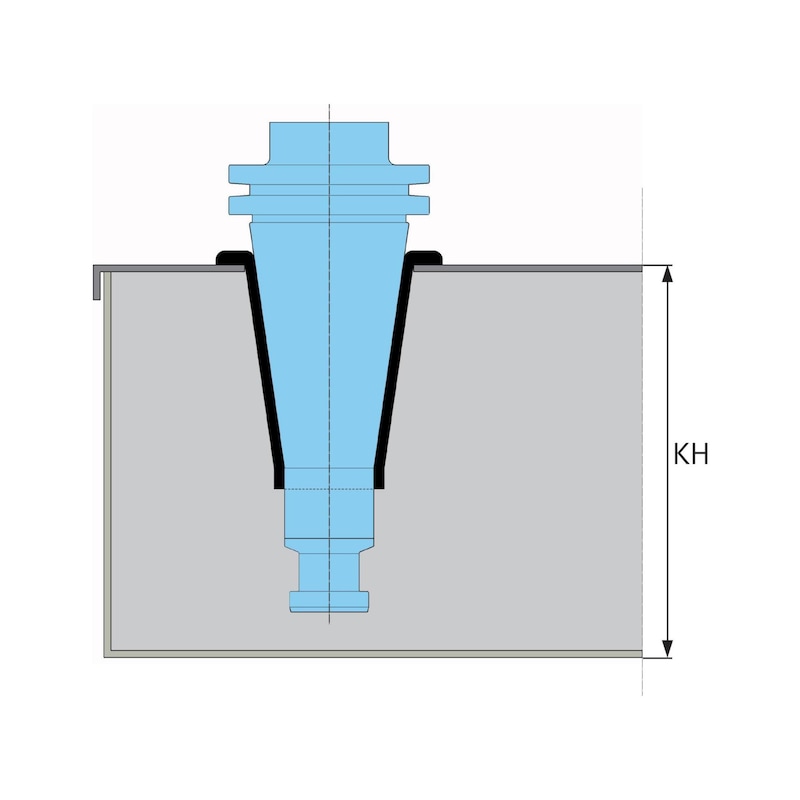 Système d'insert de tiroir WTS B avec 9 supports HSK 100 RAL 7035 gris clair - Profilés supports avec alvéoles plastique