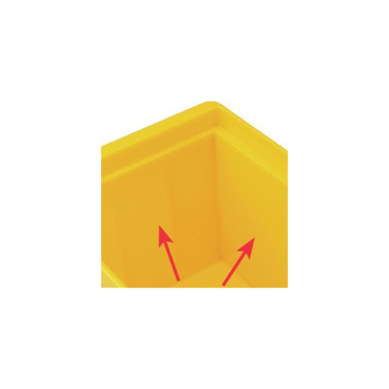 RASTERPLAN nyitott tárolódobozok, méret: 2, 500x300x200 mm, sárga - Nyitott tárolódoboz
