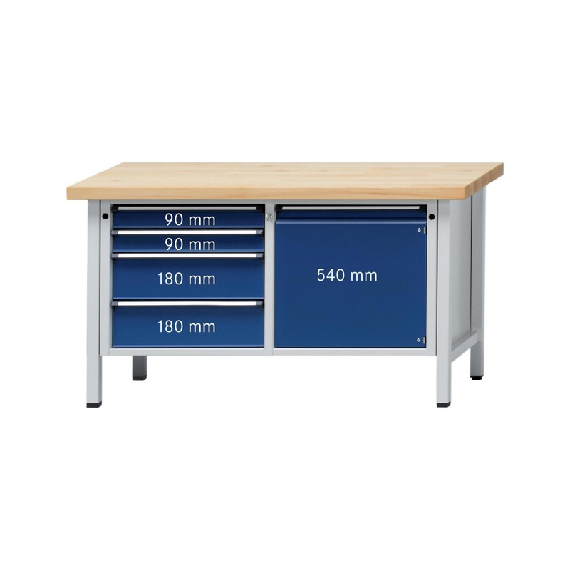 Etabli ANKE, modèle 131 V, plateau avec revêtement univ 1500 x 700 x 900 mm - Etabli armoire, série&nbsp;V 1500