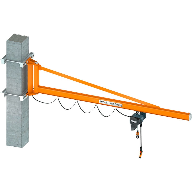 Wall-mounted slewing crane with electric chain hoist - 1