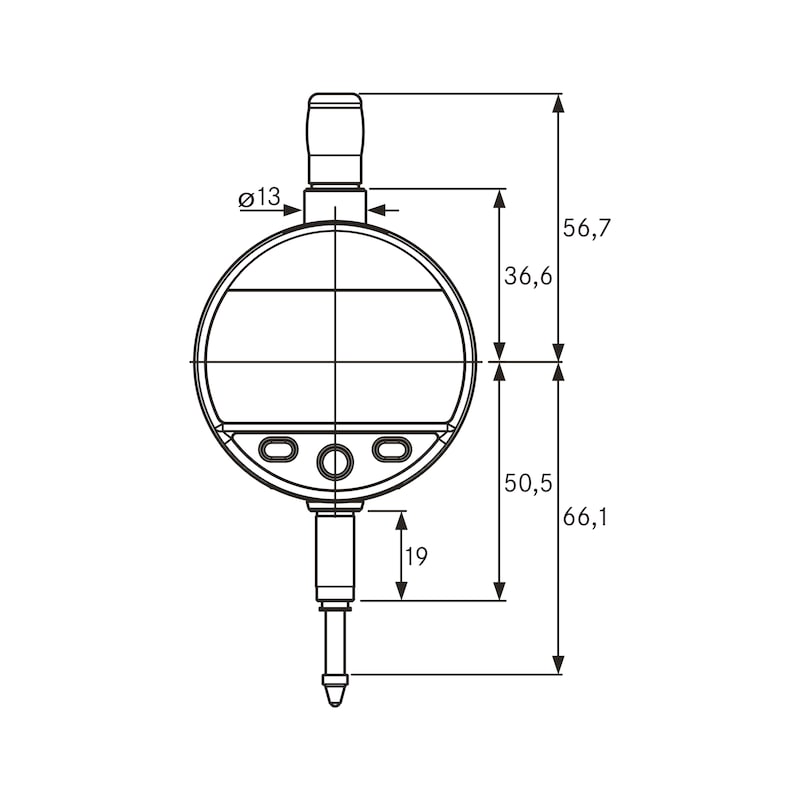 ATORN Messuhr elektronisch 12,5 mm Messspanne 0,01 mm ZW für dynamisches Messen - Elektronische Messuhr