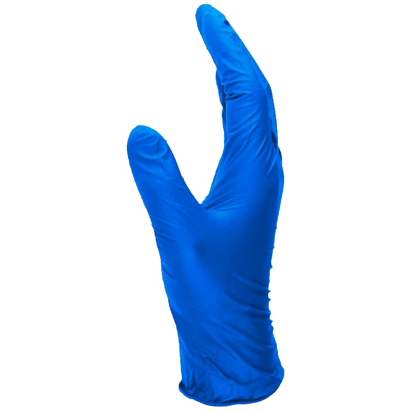 light blue nitrile disposable gloves