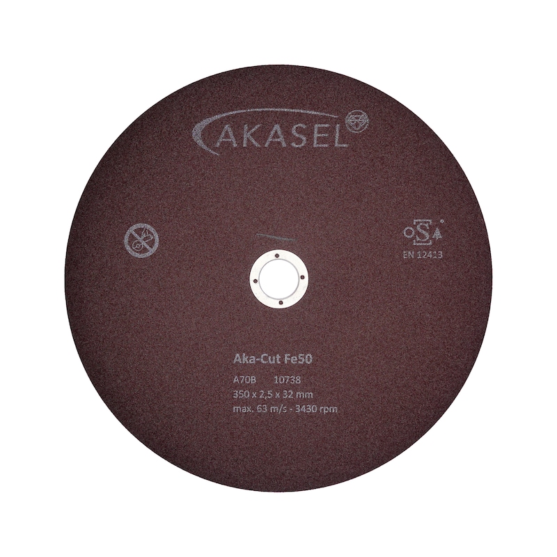 AKASEL Korund Trennscheibe für Nasstrennschleifmaschinen 350 x 2,5 x 32mm Fe50 - Korund-Trennscheiben Aka-Cut Fe50 - 350-700HV