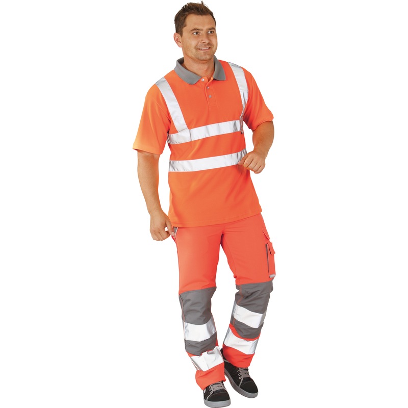 PLANAM Plaline férfi láthatósági nadrág, narancs/cink, méret: 56 - PLALINE férfi láthatósági nadrág