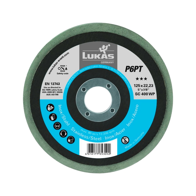 LUKAS parlatma diski düz 125 mm silisyum karbür tane 800 - ultra ince - Parlatma diski P6PT