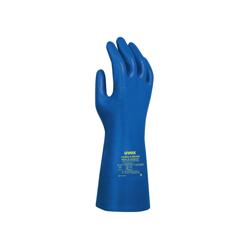 Gant de protection chimique UVEX Rubiflex 35, taille 9 - gants de protection chimique