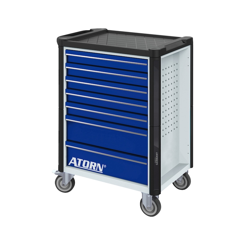 Tool trolley with individual drawer extension lock