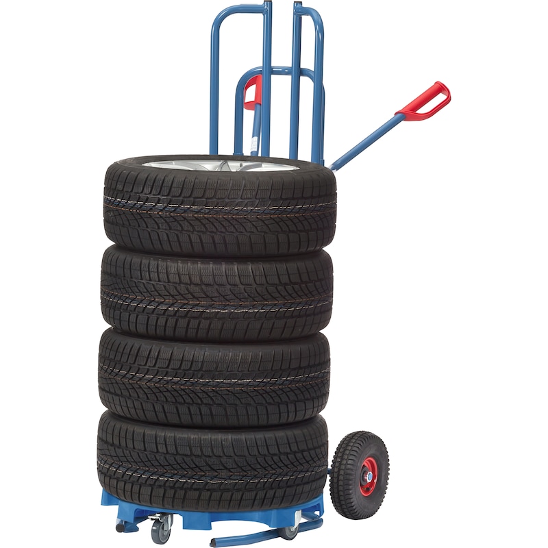 Chariot à pneus FETRA, diamètre 630 mm, 4 roues pivotantes, TPE - Chariot à pneus "Tyre trolley"