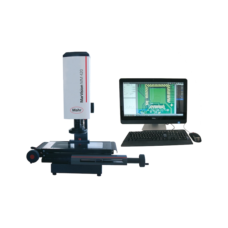 MAHR video mérőmikroszkóp, man., keresztasztal, 200x100 mm, zoom objektívvel - Videó-mérőmikroszkóp, MM 420