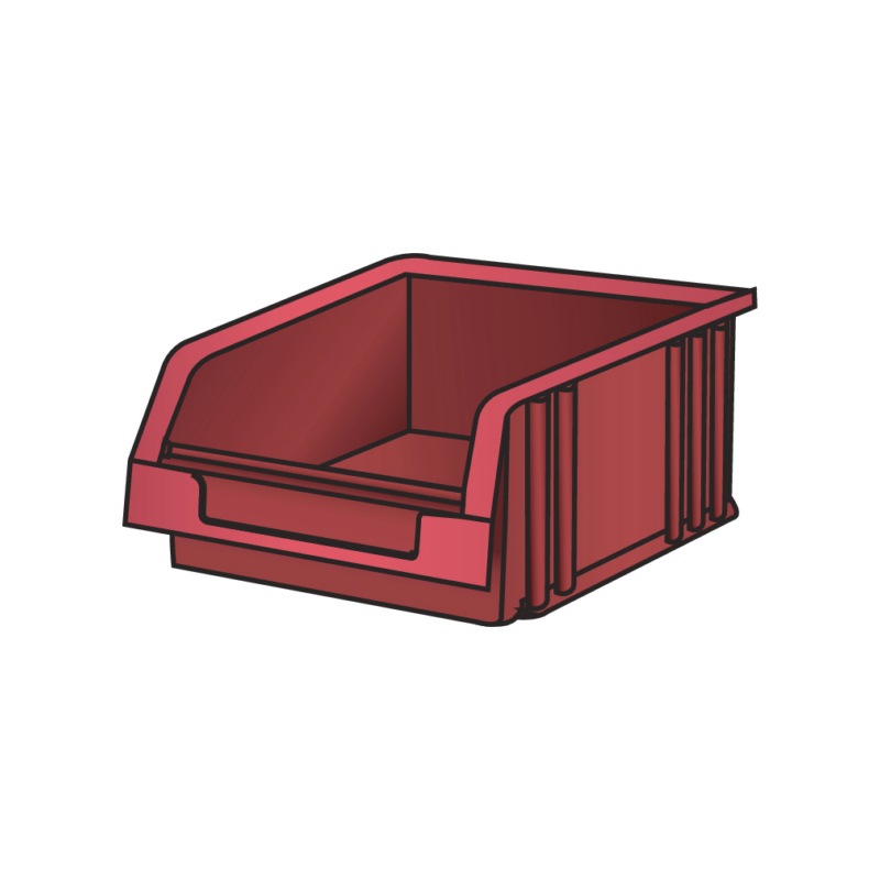 LISTA Conteneur de stockage pratique (lxPxH) 101x90x50 mm taille 2 rouge - Conteneur de stockage ouvert à l'avant