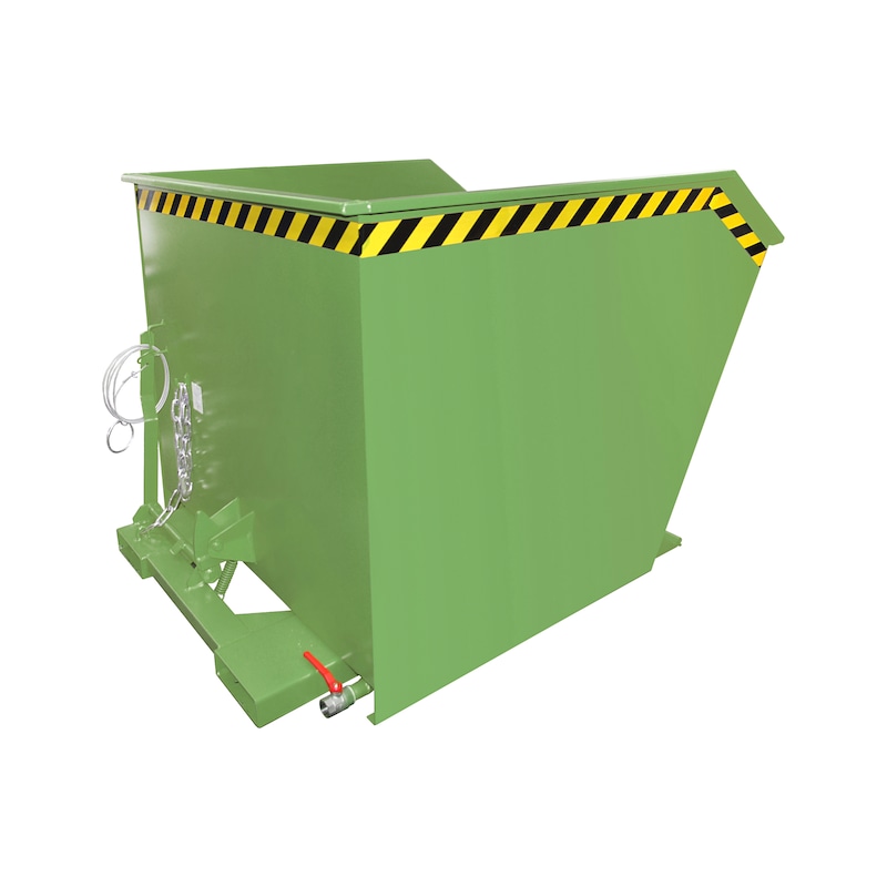 Talaş konteyneri, kapasite 1,00 m³, UxGxY 1640x1280x780 mm - Talaş konteynerleri, forklift operatörü koltuğundan devirme