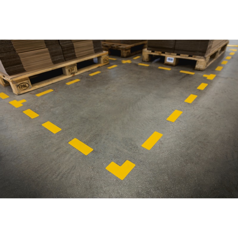 self-adhesive park. space marker shape cross colour signal yellow 150x0.7x150 mm - Parking space markings |OUTLET