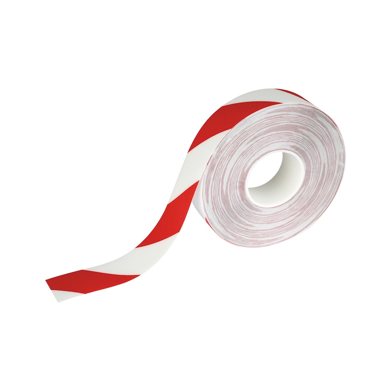 DURALINE Strong floor marking tape 30&nbsp;m x 50&nbsp;mm x 0.7&nbsp;mm, colour: red/white - Duraline Strong floor marking tape