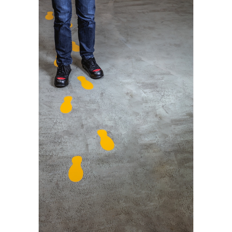 self-adhesive floor marker shape foot 90 mm x 240 mm 0.7 mm - marqueur d'espace de stationnement