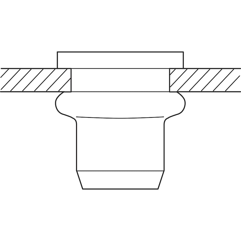 GESIPA alüminyum pop perçin somunları, M 4 x 13 mm, 500'lü paket - Pop perçin somunları (tek perçin somunları), düz yuvarlak başlı
