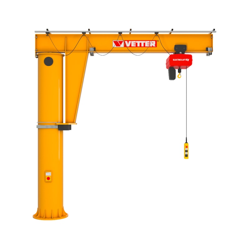 Column-mounted slewing jib crane MEISTER M — complete set with compound anchor system and chain hoist - 1