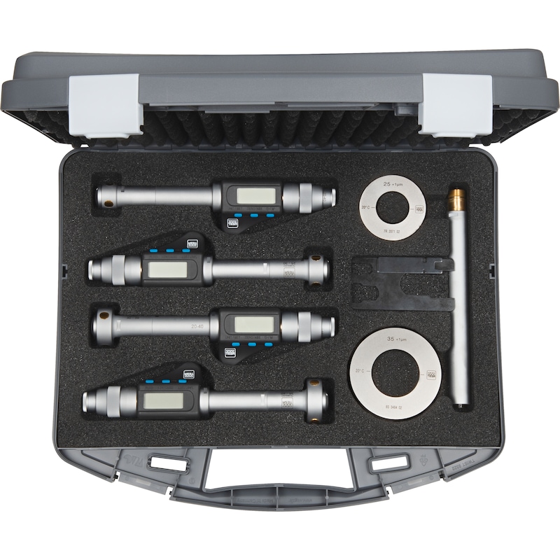 TESA IMICRO digitális hárompontos furatmikrométer készlet, 11-20 mm, IP54 - Elektronikus 3 pontos belső mikrométer készlet