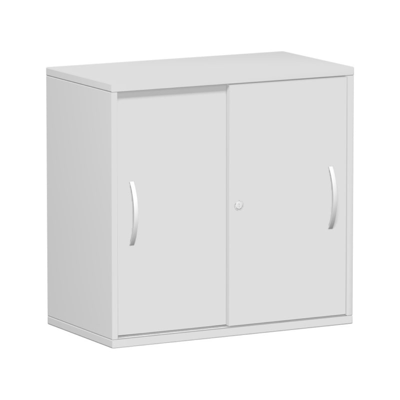 Sliding door cabinet 800x425x798 light grey/light grey - Sliding door cabinet with support feet