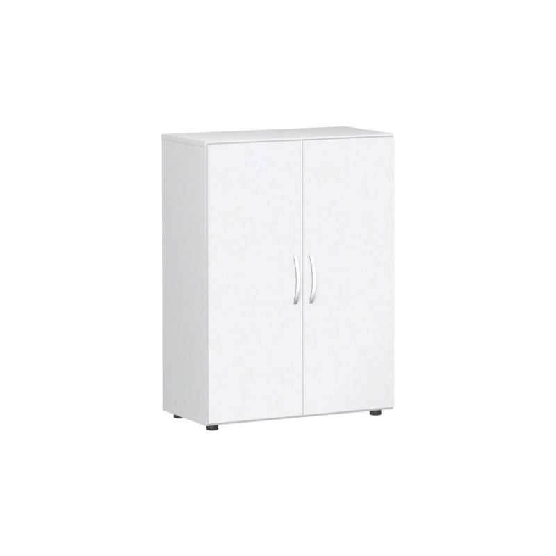 Wing door cabinet with support feet white/white 800x420x1104 mm - Hinged-door cabinet with support feet, 2-leaf