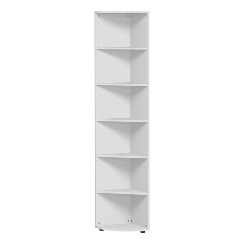 Corner end shelf with support feet light grey 400x400x2160 mm - Corner end shelf with support feet