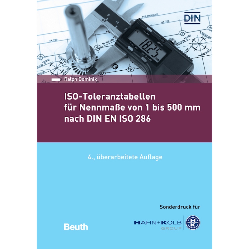 ISO tűréstáblázat könyv, 1-500 mm, a DIN ISO 286-al összhangban - ISO tűréstáblázatok könyve