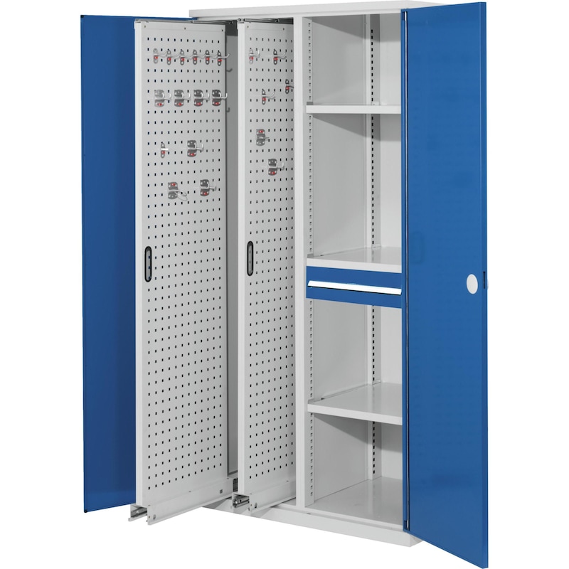 Vertical Cabinet With Rasterplan Perforated Metal Plate Pull Outs