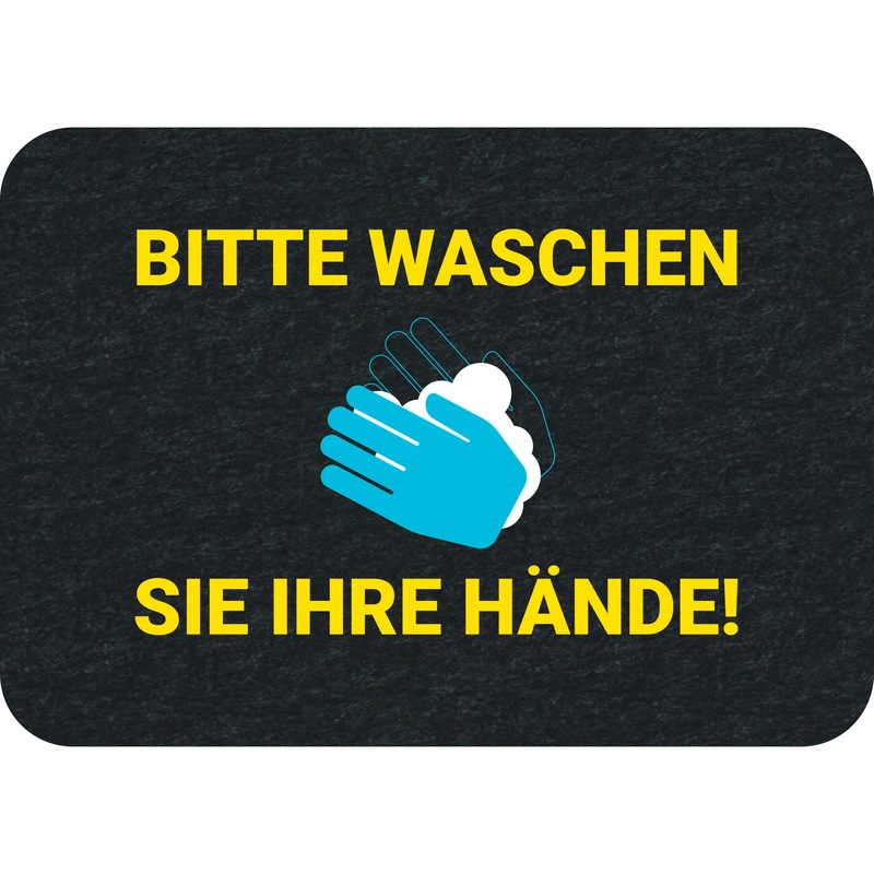 PIG Grippy sfty floor mat 43x61cm "Bitte Waschen Sie Ihre Hände" (wash yr hands) - Grippy® safety floor mats for promoting hygiene