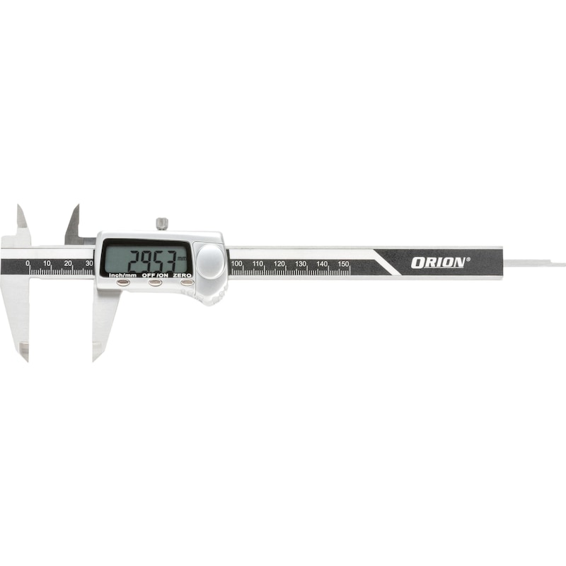 ORION Messschieber digital 150 mm 0,01 mm mit Metallgehäuse im Etui - Elektronischer Taschen-Messschieber