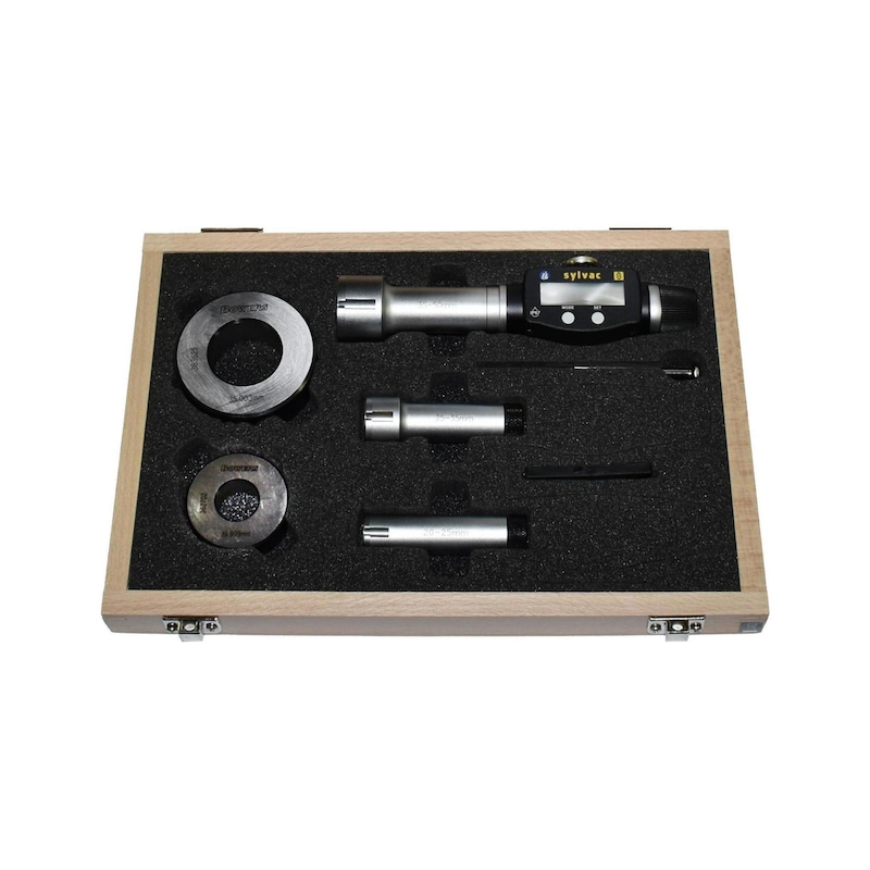 Micromètres int SYLVAC, 150-200 mm, incrément 0,001 mm, sortie RS232, en coffret - Jeu de micromètre intérieur 3&nbsp;points électronique