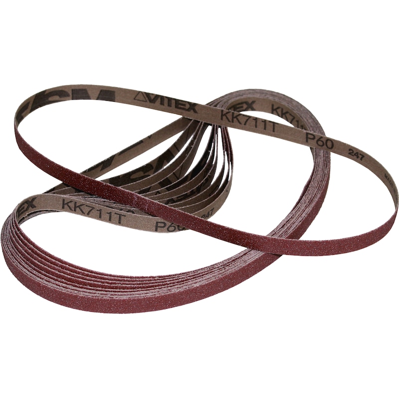 VSM Schleifbänder Korn 180 15x330 mm - Schleifbänder passend für Biax Druckluft-Handbandschleifer