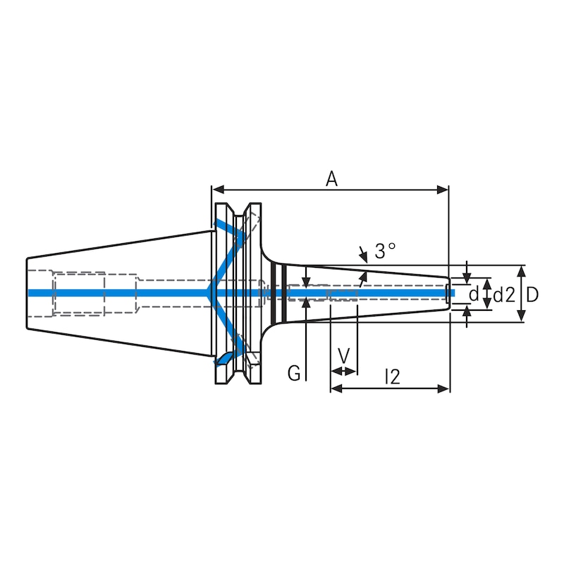 ATORN Schrumpffutter 3Grad SK40 (ISO 7388-1) Durchmesser 20 mm A=80 mm - Schrumpffutter 3°