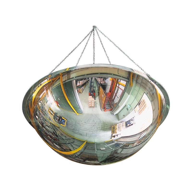 Gömbtükör, átmérő 1250 mm, 360 fokos - biztonsági tükör, 360°-os