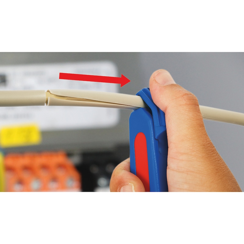 ORION Kabelmesser für Kabeldurchmesser 4 - 28 mm mit Schiebe-Hakenklinge |OUTLET - Kabelmesser mit einziehbarer Hakenklinge für 4 - 28 mm |OUTLET
