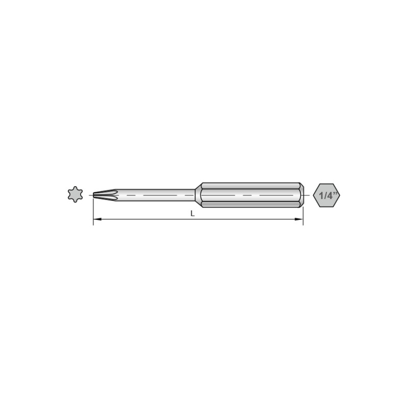 0-TPK-B01-TX09-50 SLOKY, 50 mm Bits für TORX&nbsp;Schrauben, 6 Stück - Bits für Drehmoment Schraubendreher für TORX Schrauben