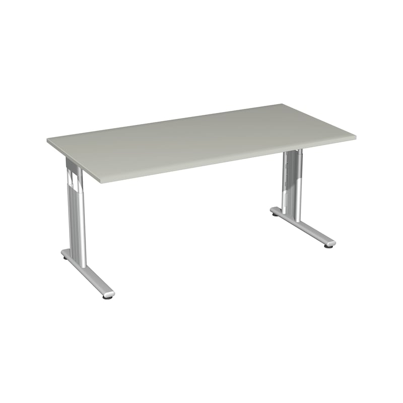 Desk C foot Flex 1600x800 light grey/silver - Desk with C foot Flex