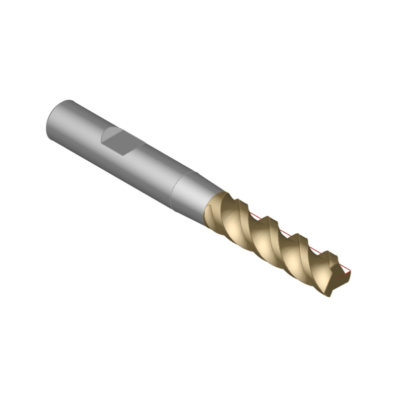 ATORN 整体硬质合金方形端铣刀，T=3 长型 9.00mm 超长柄 DIN 6535 HB - 整体硬质合金立铣刀