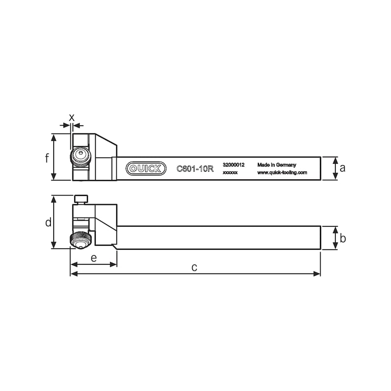 QUICK Rändelfräshalter mit einem Rändelfräser LA/FL 12,0mm x 12mm Links - Rändelfräshalter Modell LA/FL C601