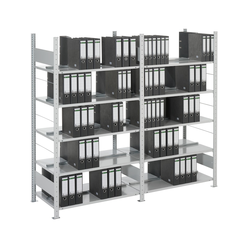 META S3 Bürosteckregal verzinkt mit 6 Böden Grundregal HxLxT 2200x1000x600 - Büro-Steckregal META COMPACT - doppelseitig