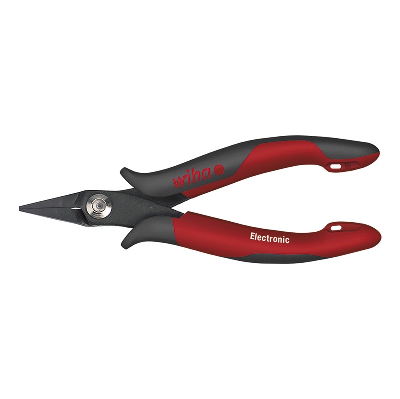 Wiha Spitzzange Gebogen 16 Cm – Mit Schneider Für Draht, Lange Fräser, Vinyl-Griffe