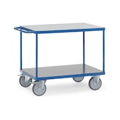 Heavy-duty table trolleys with hard PVC platforms
