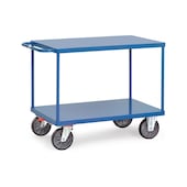 Heavy-duty table trolleys with steel shelves