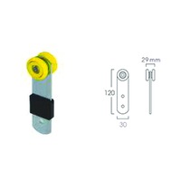PULLEY 2 WHEELS DIA. 31 MM YELLOW WITH SLIDING GUARD