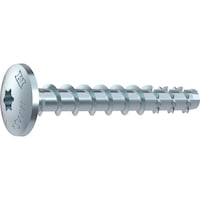 MULTI-MONTI-plus concrete screw anchor, zinc-plated steel, MMS-plus-MS large round head and TX drive