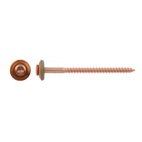 Roofing screw with sealing washer, dia. 20 mm, A2, copper-plated, TX