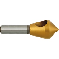 Countersink deburring tool with cross-hole 90°