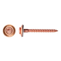 Roofing screw with sealing washer, dia. 15 mm, A2, copper-plated, TX